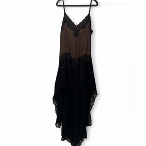 I.AM.GIA Brown and Black Lace Slip Dress